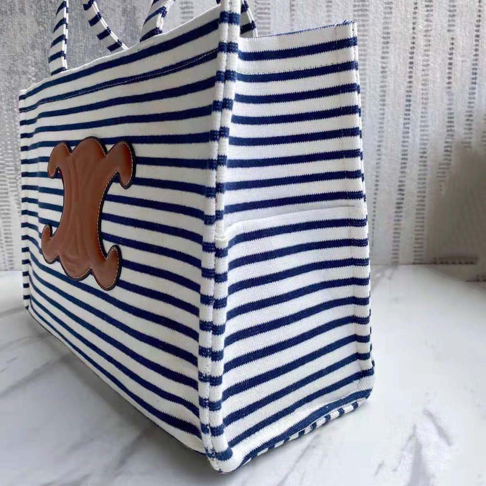 Celine Women Large Cabas Thais in Striped Textile - image 5