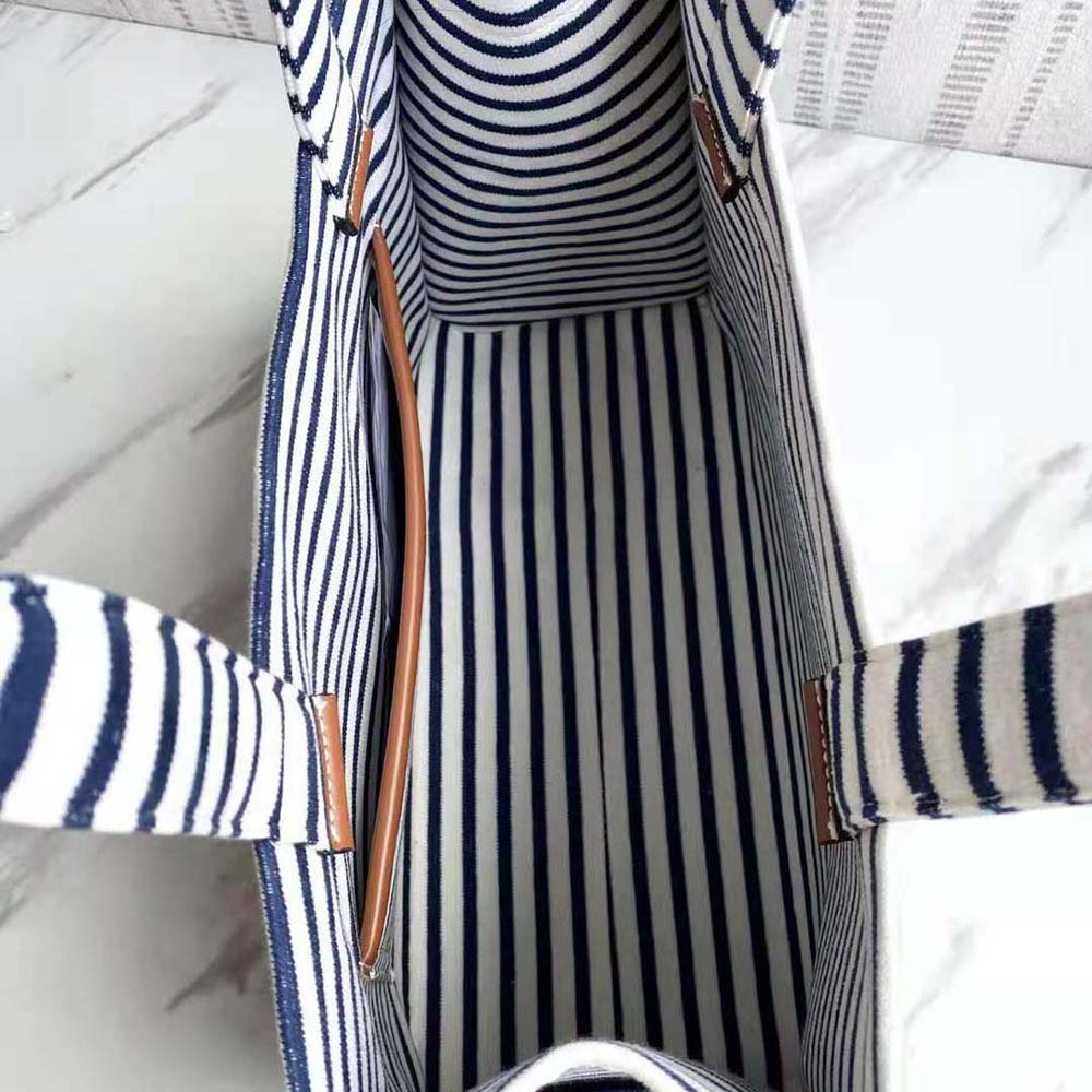 Celine Women Large Cabas Thais in Striped Textile - image 9