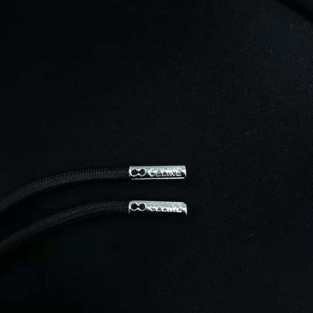 Celine Men Loose Sweatshirt in Cotton Fleece with Studs-Black - image 7