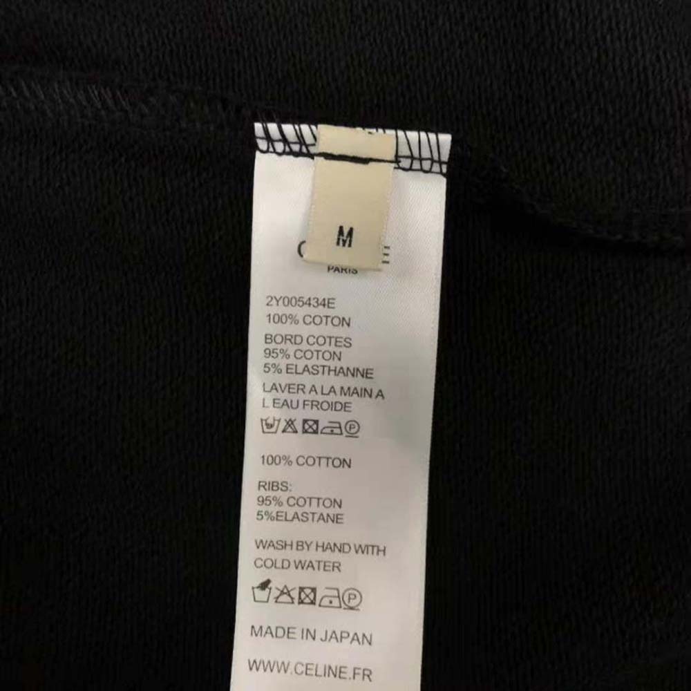 Celine Men Loose Sweatshirt in Cotton Fleece with Studs-Black - image 9