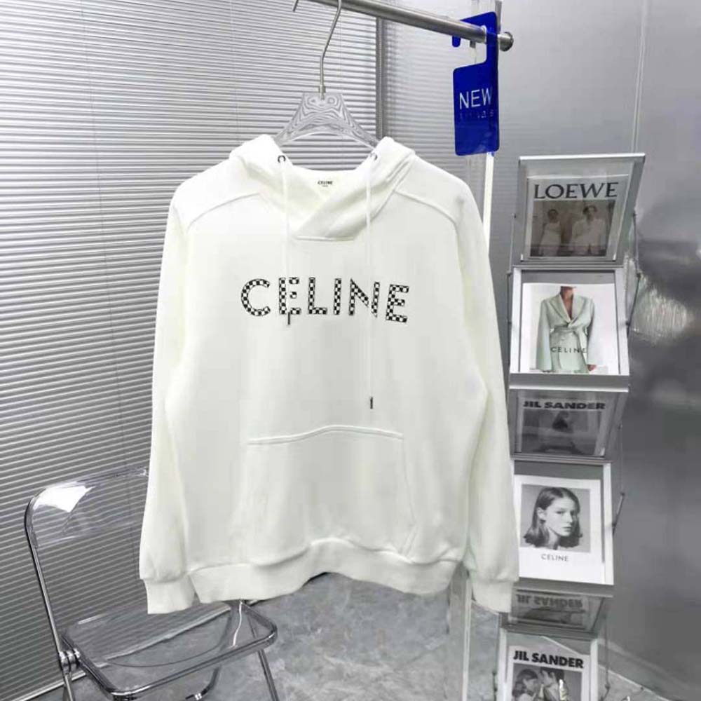 Close-up of silver stud detailing on Celine Men Loose Sweatshirt