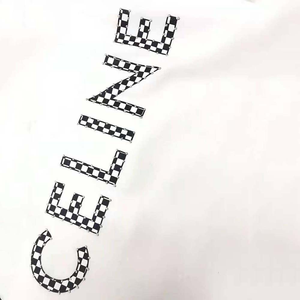 Celine Men Loose Sweatshirt in Cotton Fleece with Studs-White - image 8
