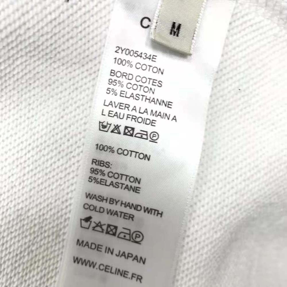 Celine Men Loose Sweatshirt in Cotton Fleece with Studs-White - image 9