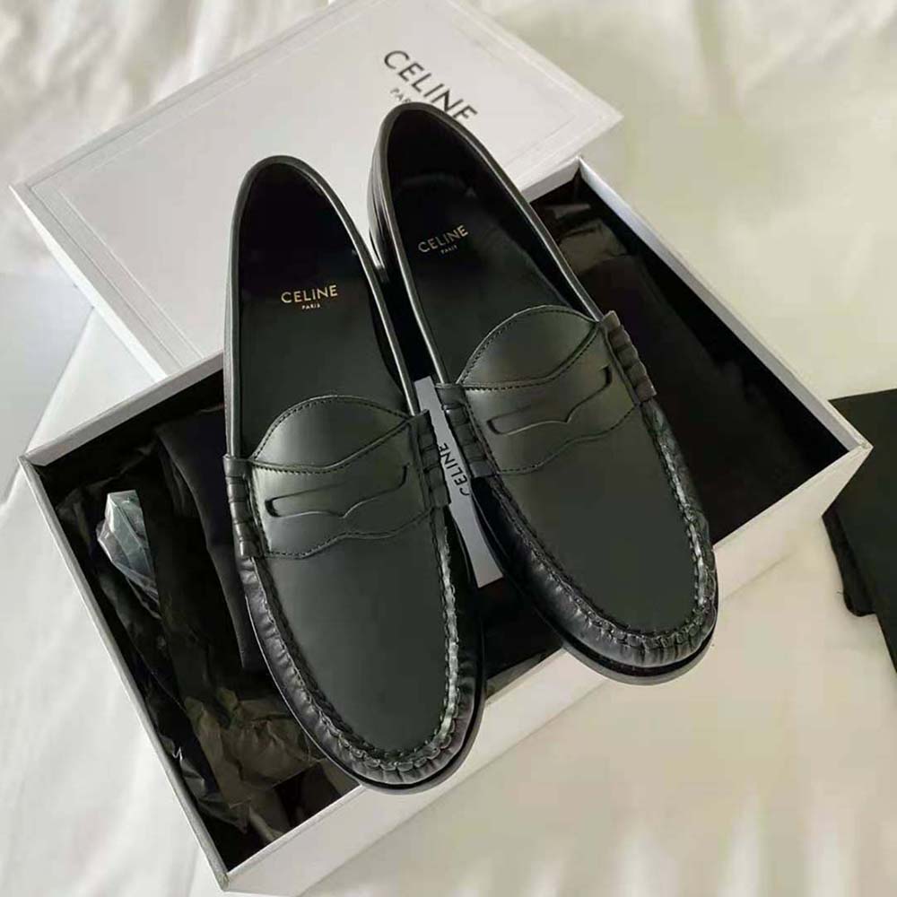 Top-down view showing slip-on silhouette of Celine Women Luco Loafer