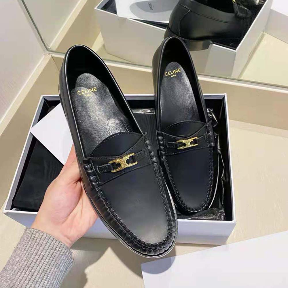 Celine Women Luco Triomphe Loafer in Polished Calfskin-Black - image 4