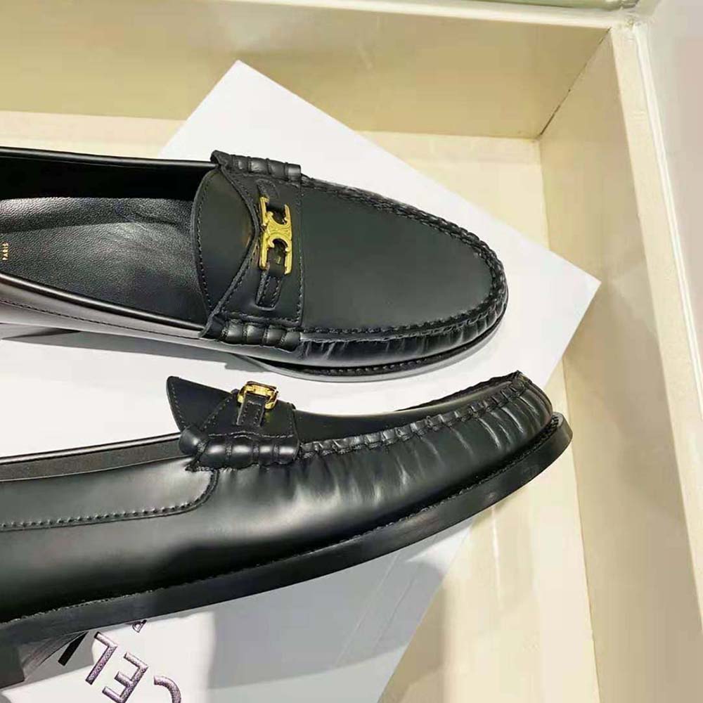 Celine Women Luco Triomphe Loafer in Polished Calfskin-Black - image 9
