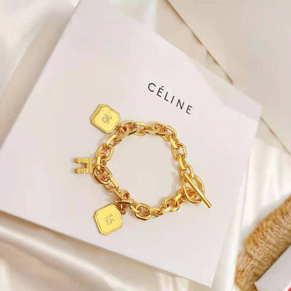 Celine Women Maillon Triomphe Charms Bracelet in Brass with Gold Finish - image 5