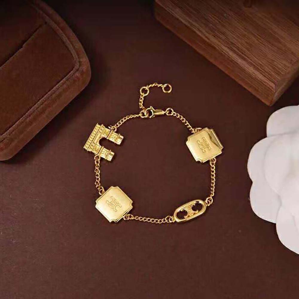 Side view showing clasp detail on Celine Women Maillon Triomphe Signature Bracelet