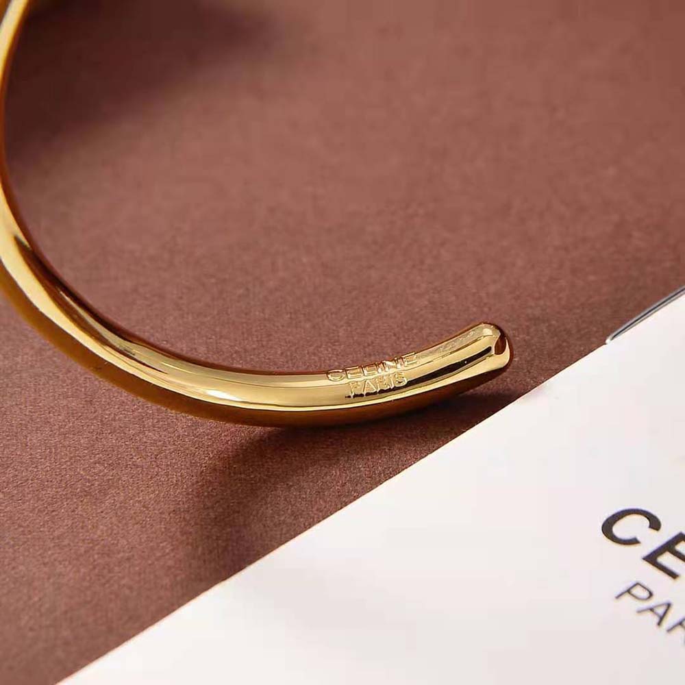 Celine Women Maillon Triomphe Thin Cuff in Brass with Gold Finish - image 6