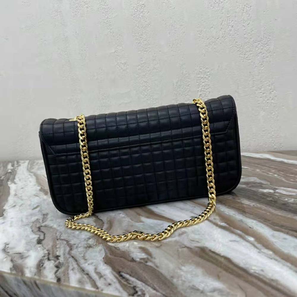 Celine Women Medium Chain Sulky Bag in Quilted Lambskin-Black - image 4