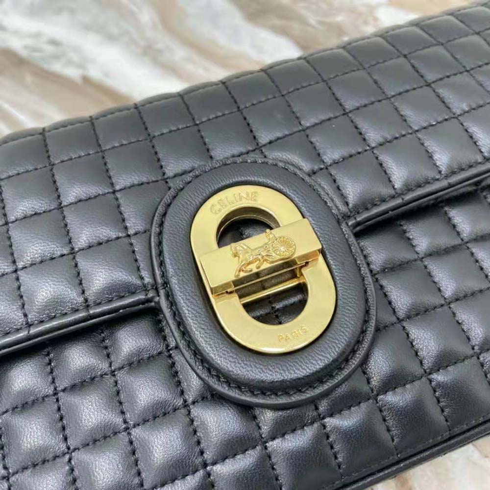 Celine Women Medium Chain Sulky Bag in Quilted Lambskin-Black - image 10