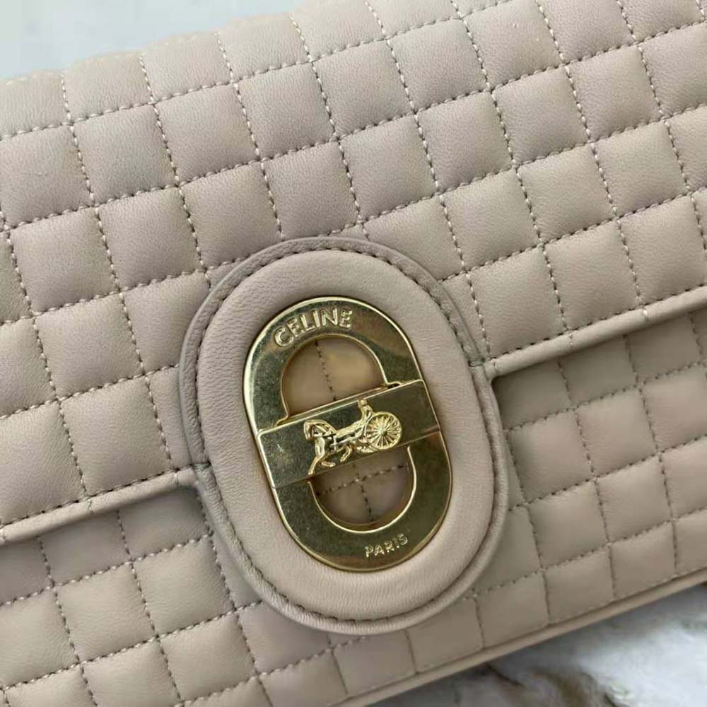 Celine Women Medium Chain Sulky Bag in Quilted Lambskin-Sandy - image 9