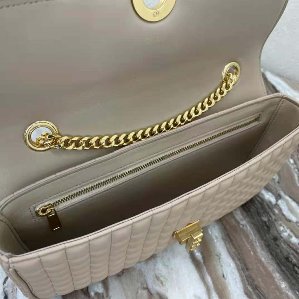 Celine Women Medium Chain Sulky Bag in Quilted Lambskin-Sandy - image 8
