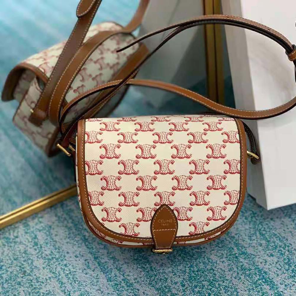 Close-up of gold-tone hardware on Celine Women Medium Folco Bag