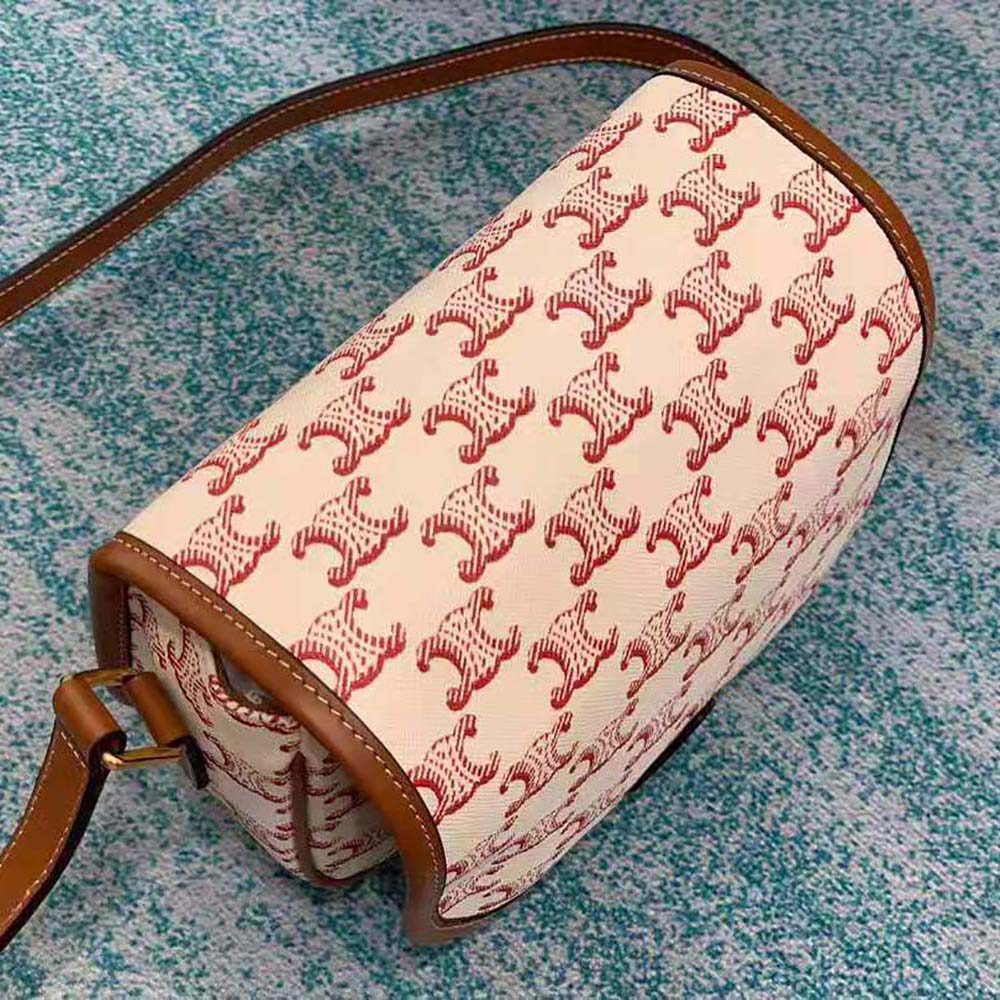 Celine Women Medium Folco Bag in Triomphe Canvas and Calfskin - image 7