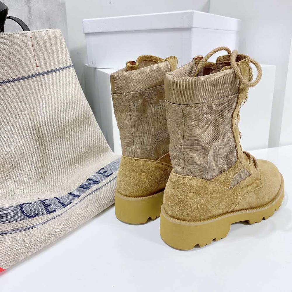 Celine Women Outdoor Lace up Boot in Suede Calfskin and Nylon - image 9