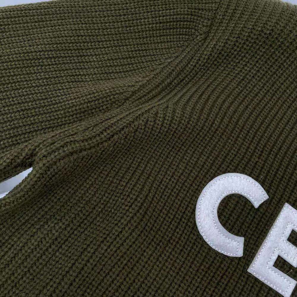 Celine Women Oversized Celine Sweater in Wool-Green - image 6