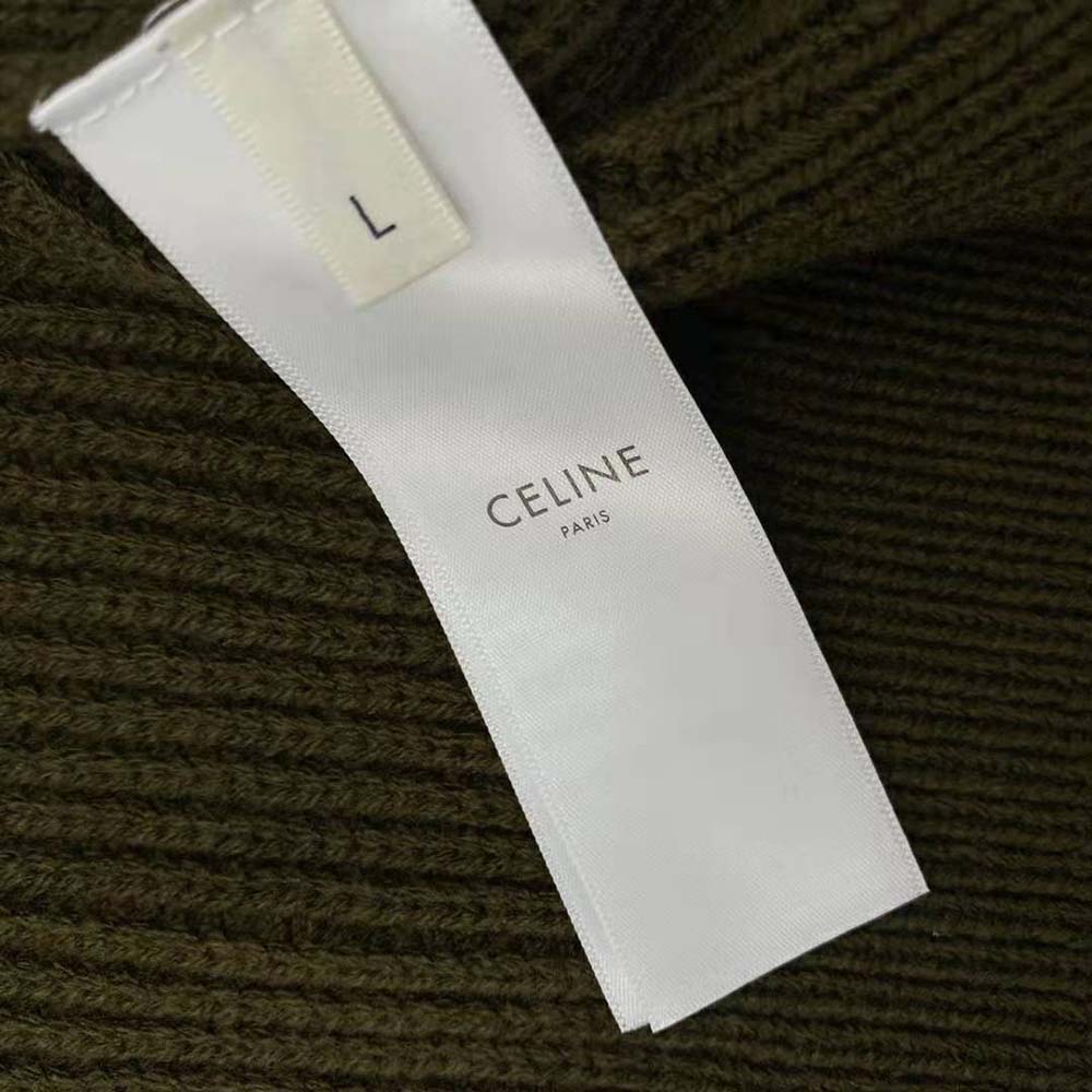 Celine Women Oversized Celine Sweater in Wool-Green - image 7