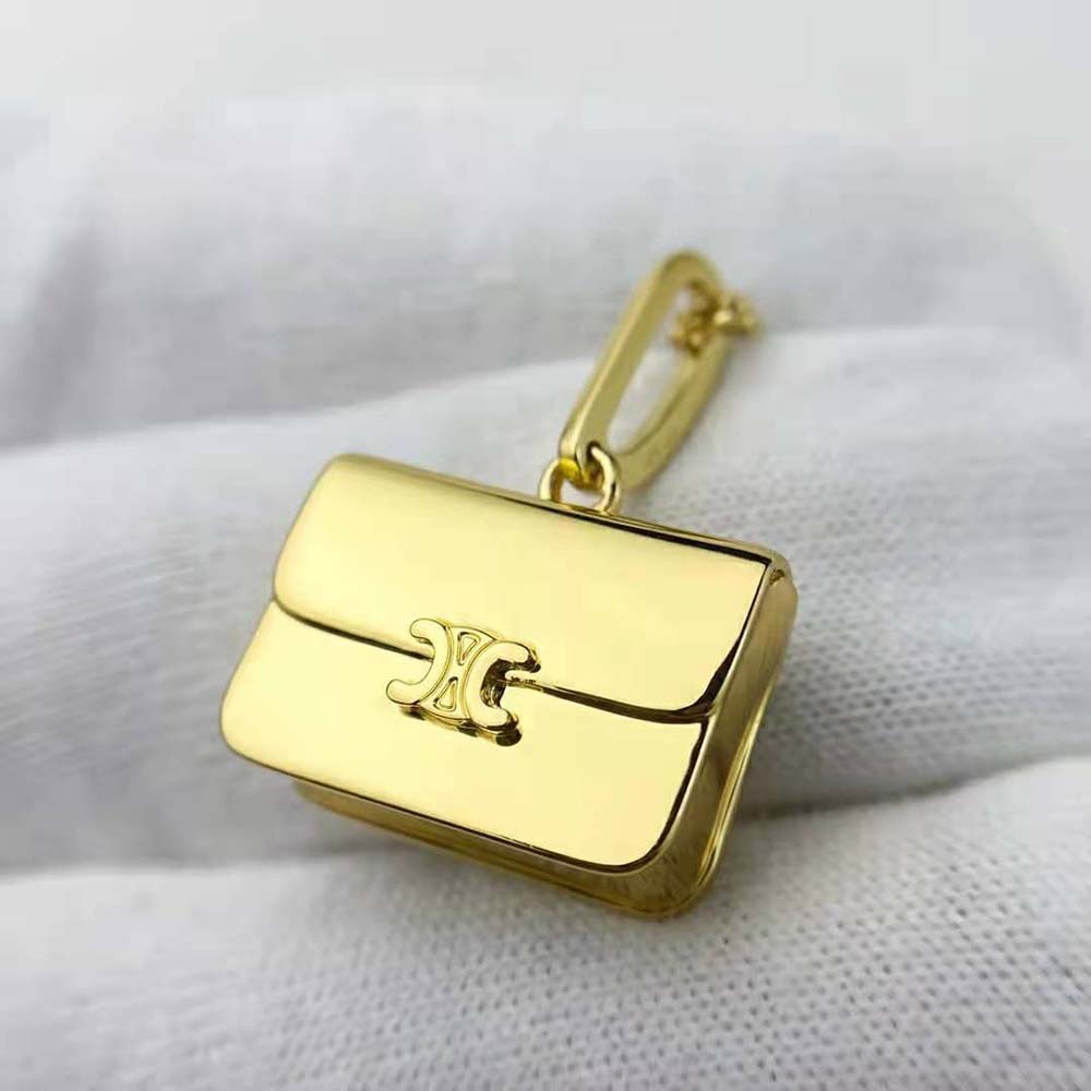 Celine Women Separables Triomphe Bag Pendant in Brass with Gold Finish - image 4