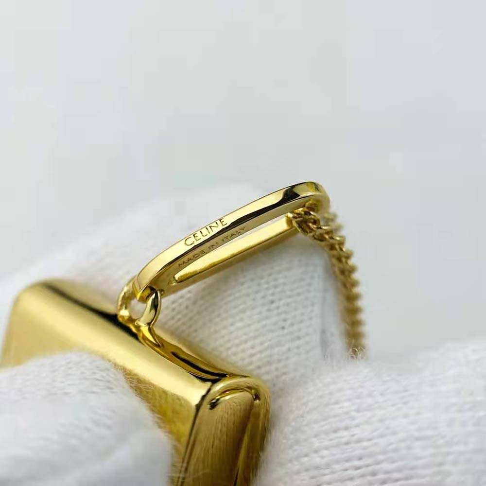 Celine Women Separables Triomphe Bag Pendant in Brass with Gold Finish - image 9