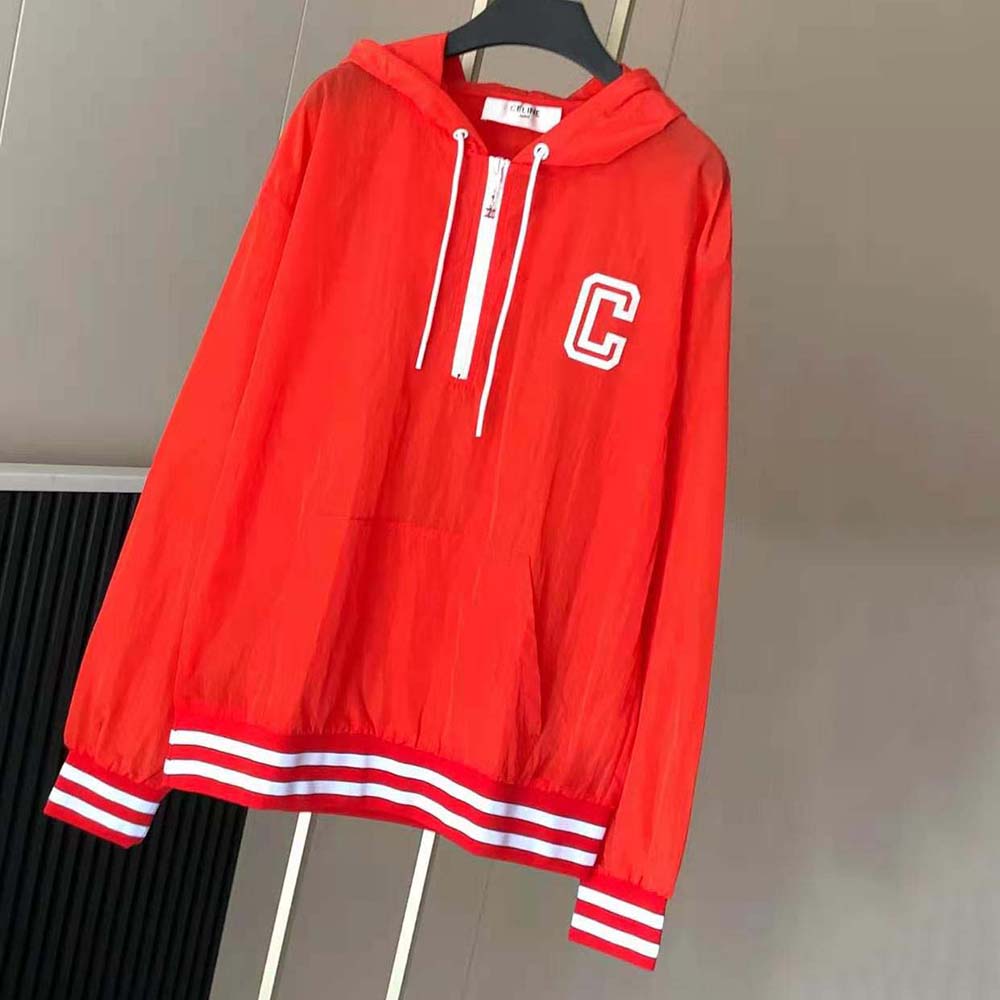 Close-up of zip and branded hardware on Celine Women Windbreaker