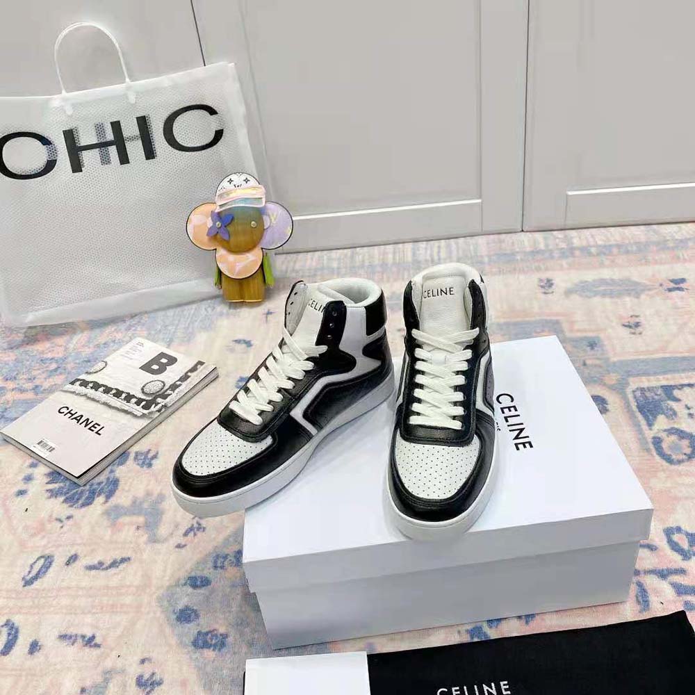 Rear view showing high top silhouette and padded collar of Celine Women Z Trainer