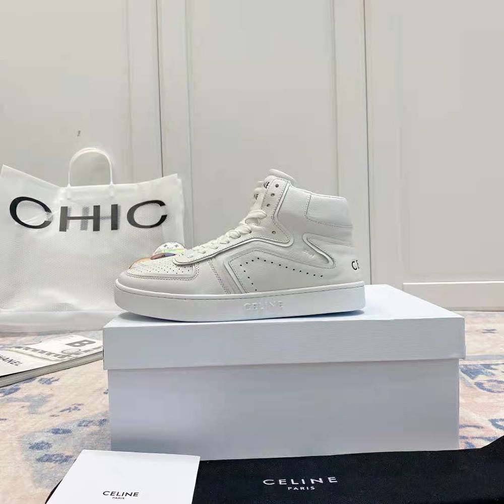 Celine Women Z Trainer CT-01 High Top Sneaker in Calfskin-White - image 4
