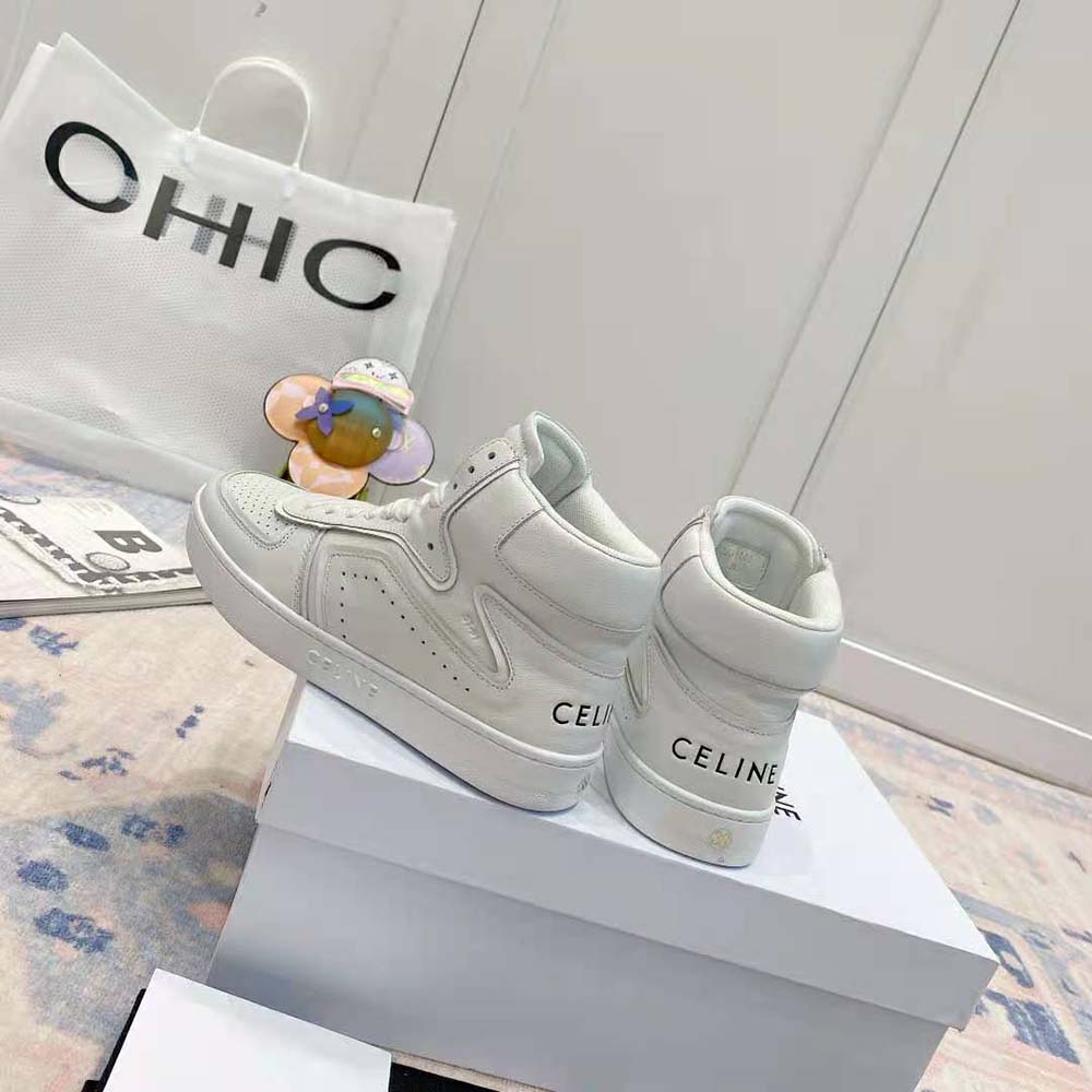 Celine Women Z Trainer CT-01 High Top Sneaker in Calfskin-White - image 7
