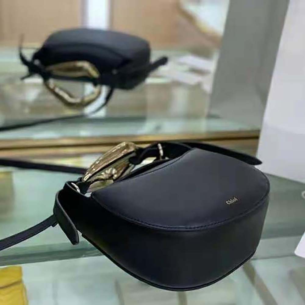 Chloe Women Kiss Small Purse in Small Grain Calfskin-Black - image 7