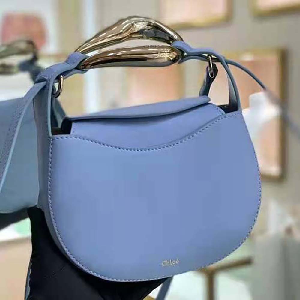 Chloe Women Kiss Small Purse in Small Grain Calfskin-Blue - image 6