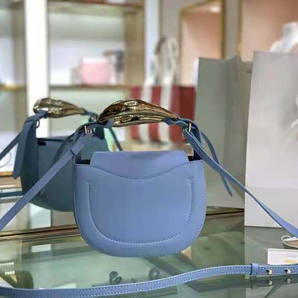 Chloe Women Kiss Small Purse in Small Grain Calfskin-Blue - image 4