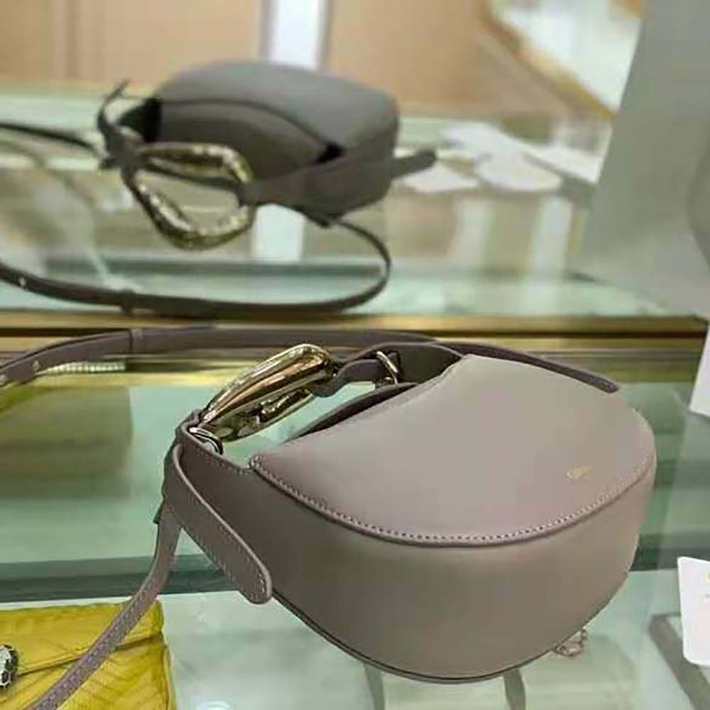 Chloe Women Kiss Small Purse in Small Grain Calfskin-Gray - image 7