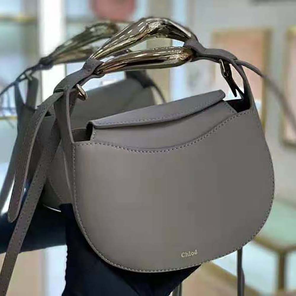 Chloe Women Kiss Small Purse in Small Grain Calfskin-Gray - image 6