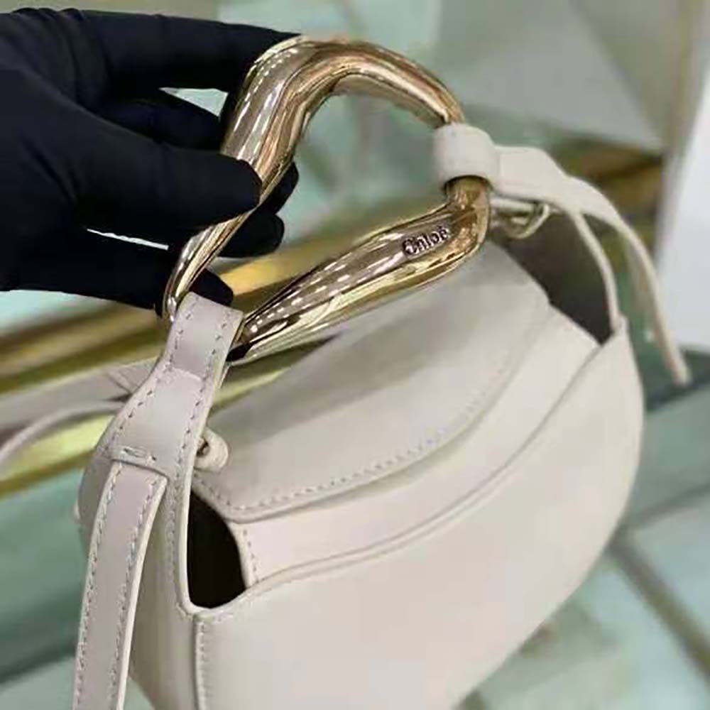 Chloe Women Kiss Small Purse in Small Grain Calfskin-White - image 7