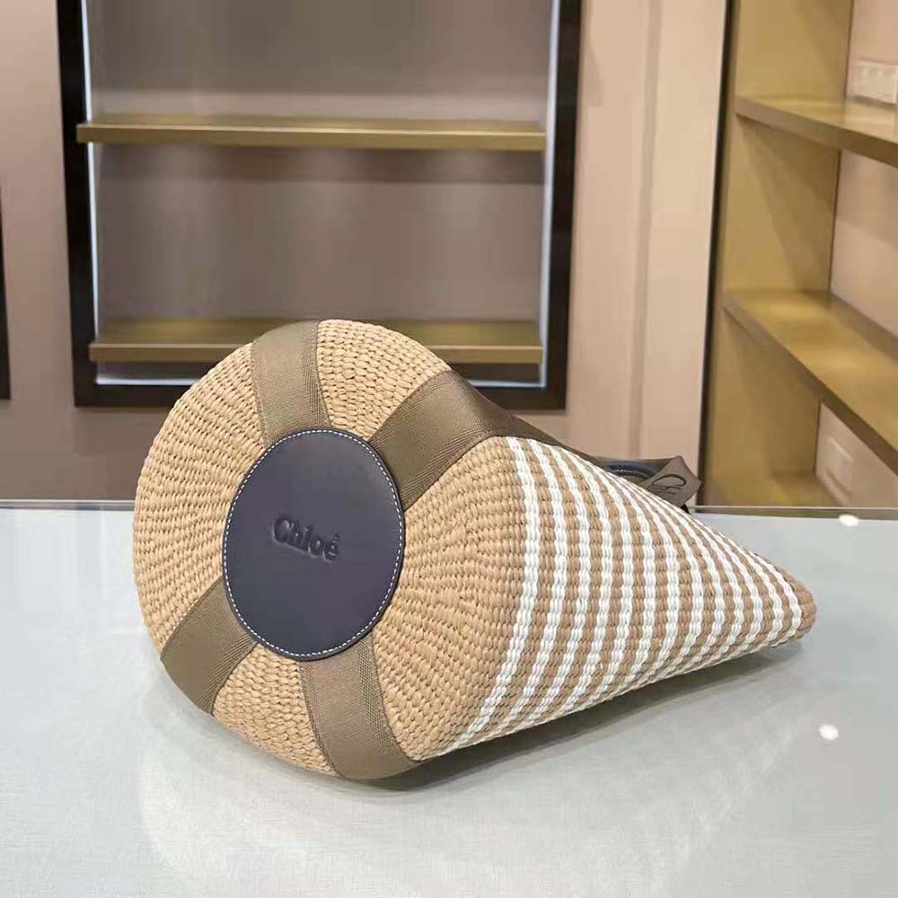 Chloe Women Large Woody basket in Fair-Trade Paper with the Woody Ribbon - image 6