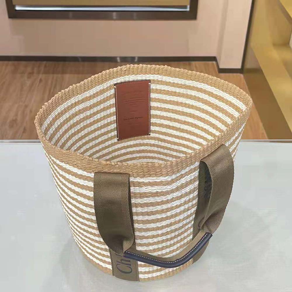 Chloe Women Large Woody basket in Fair-Trade Paper with the Woody Ribbon - image 5
