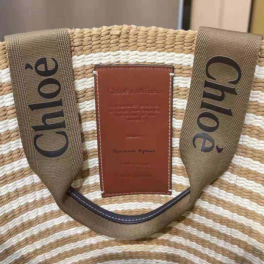 Chloe Women Large Woody basket in Fair-Trade Paper with the Woody Ribbon - image 7
