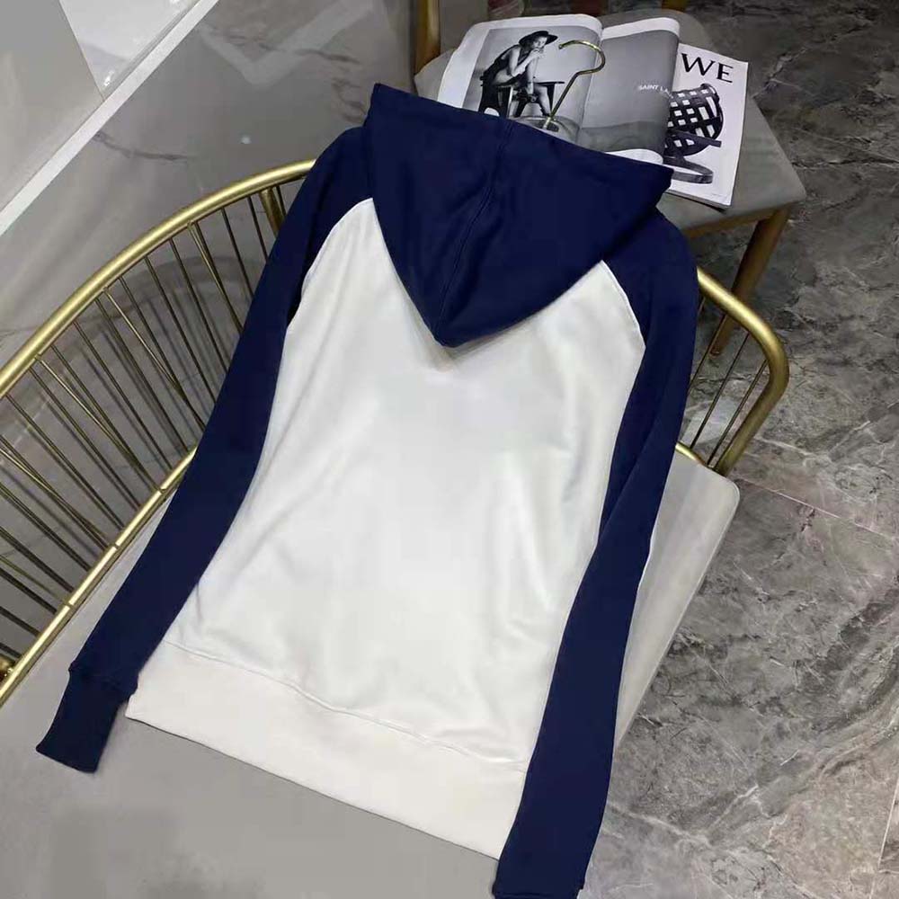 Dior Men Dior and Kenny Scharf Hooded Sweatshirt Deep Blue and White Cotton Fleece - image 6