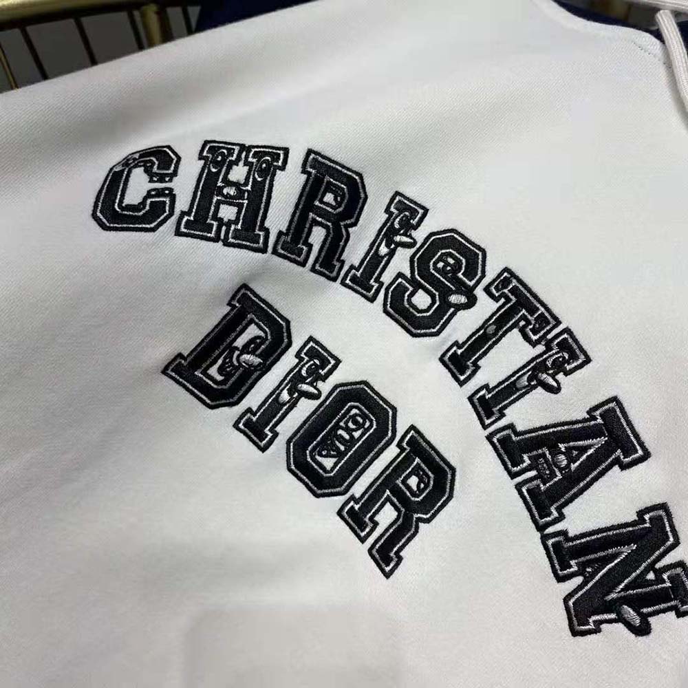 Dior Men Dior and Kenny Scharf Hooded Sweatshirt Deep Blue and White Cotton Fleece - image 10