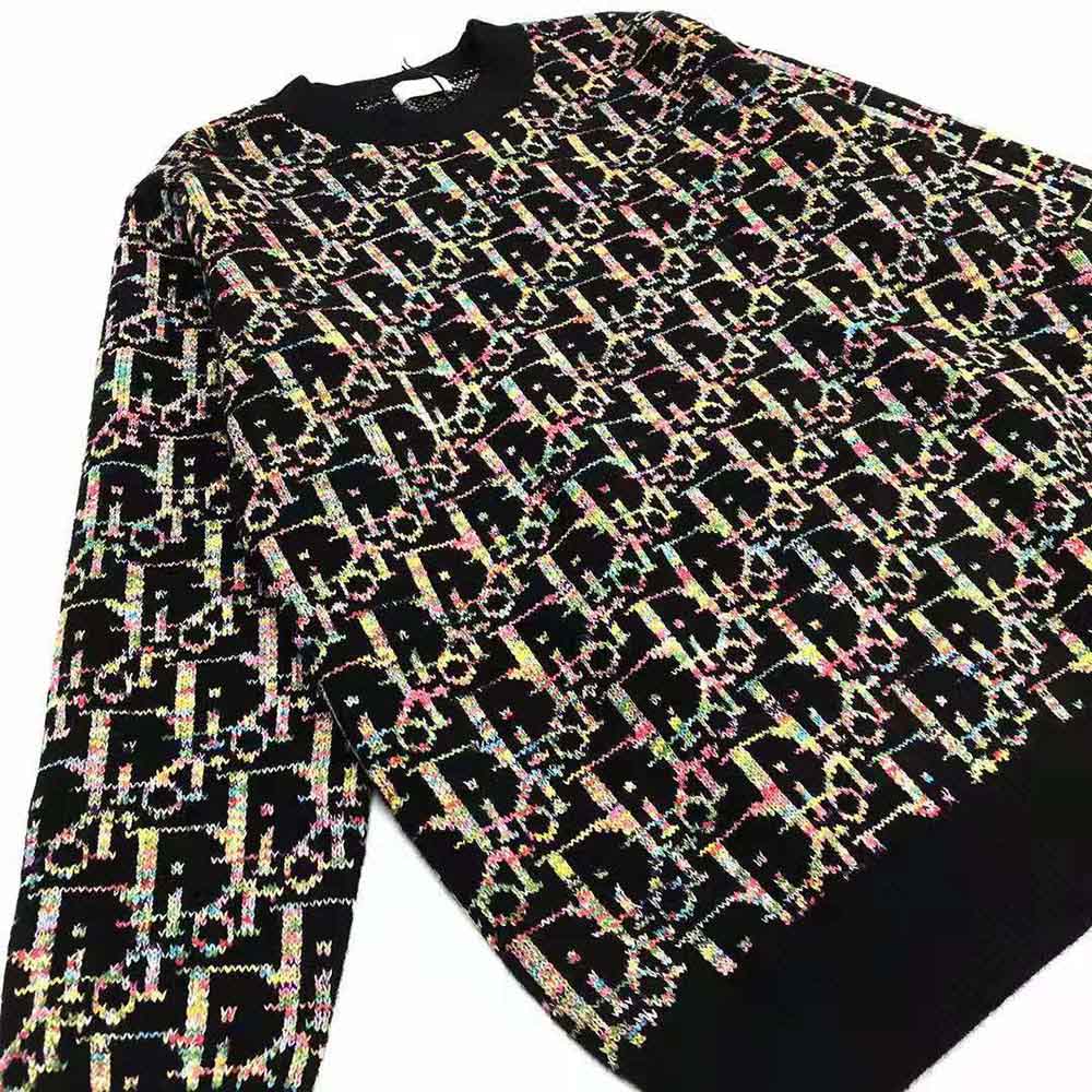 Dior Men Oblique Sweater Black Wool Jacquard - image 7