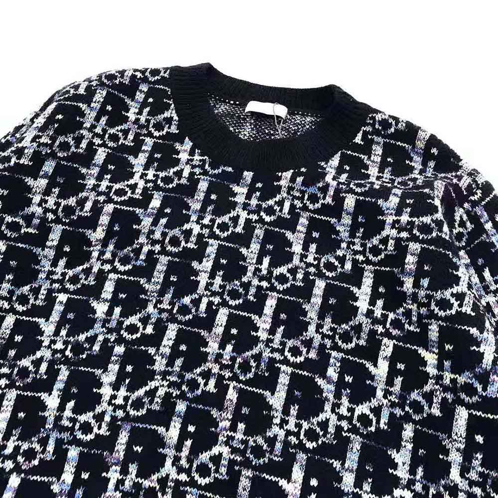 Dior Men Oblique Sweater Navy Blue Wool Jacquard - image 5