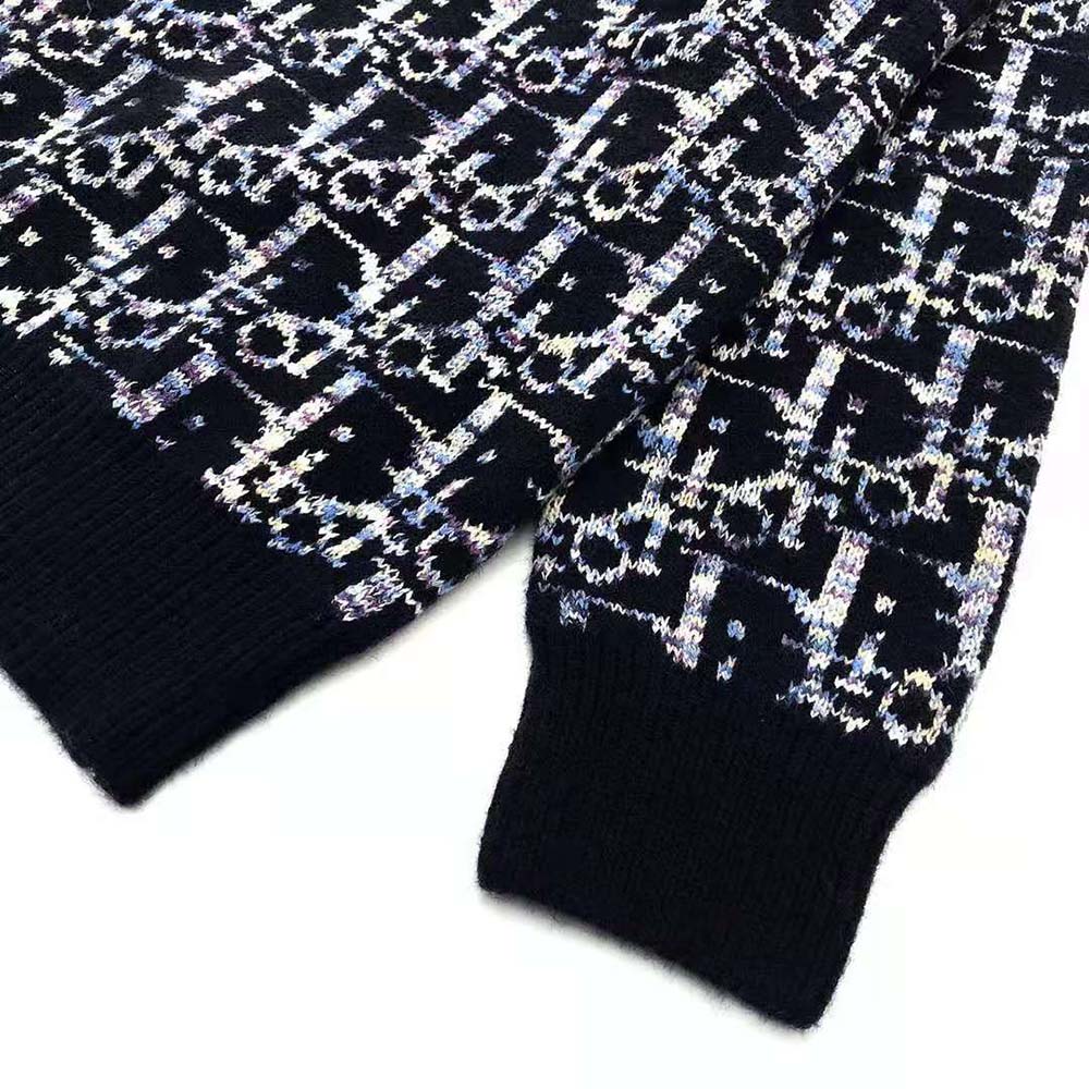 Dior Men Oblique Sweater Navy Blue Wool Jacquard - image 7