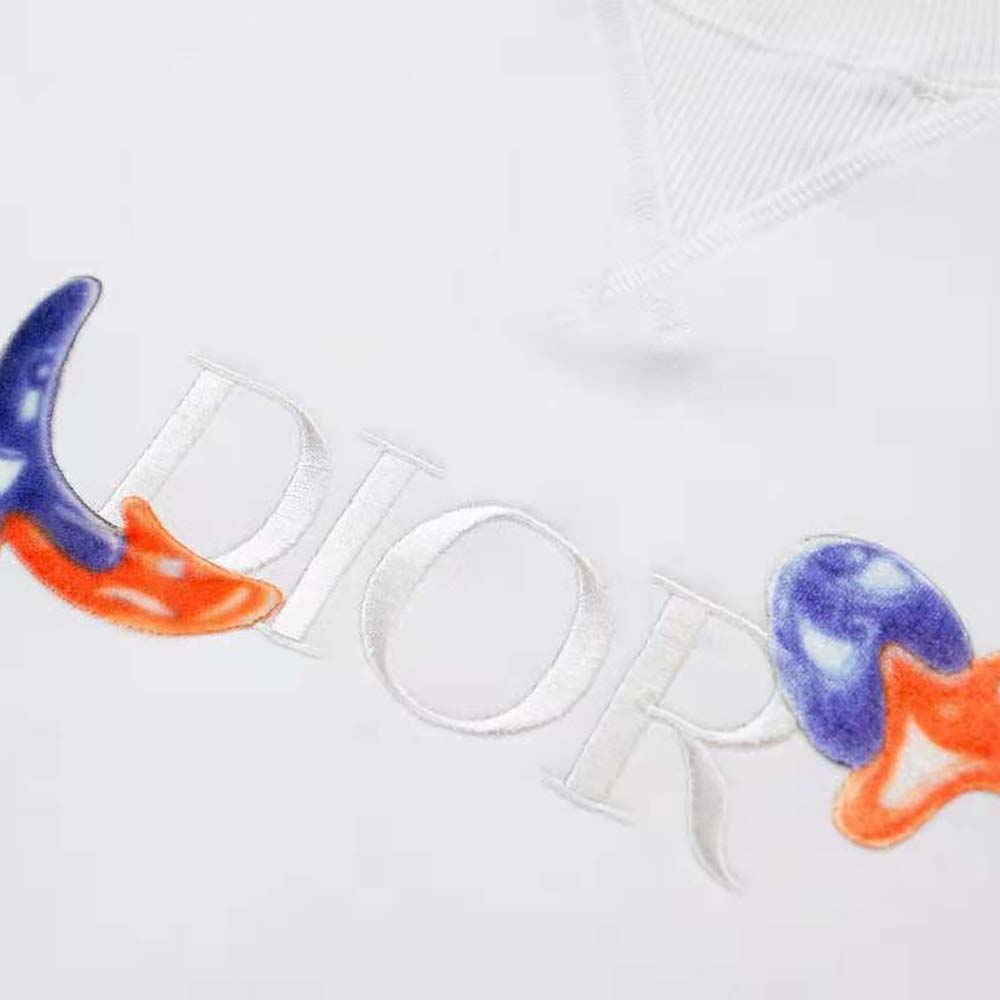 Dior Men Oversized Dior and Kenny Scharf Sweatshirt White Cotton Fleece - image 8
