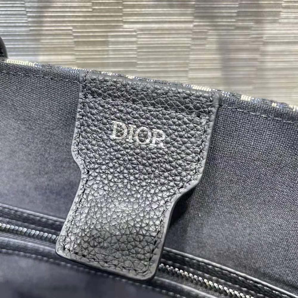Dior Men Saddle Tote Bag with Shoulder Strap Beige and Black Dior Oblique Jacquard - image 7