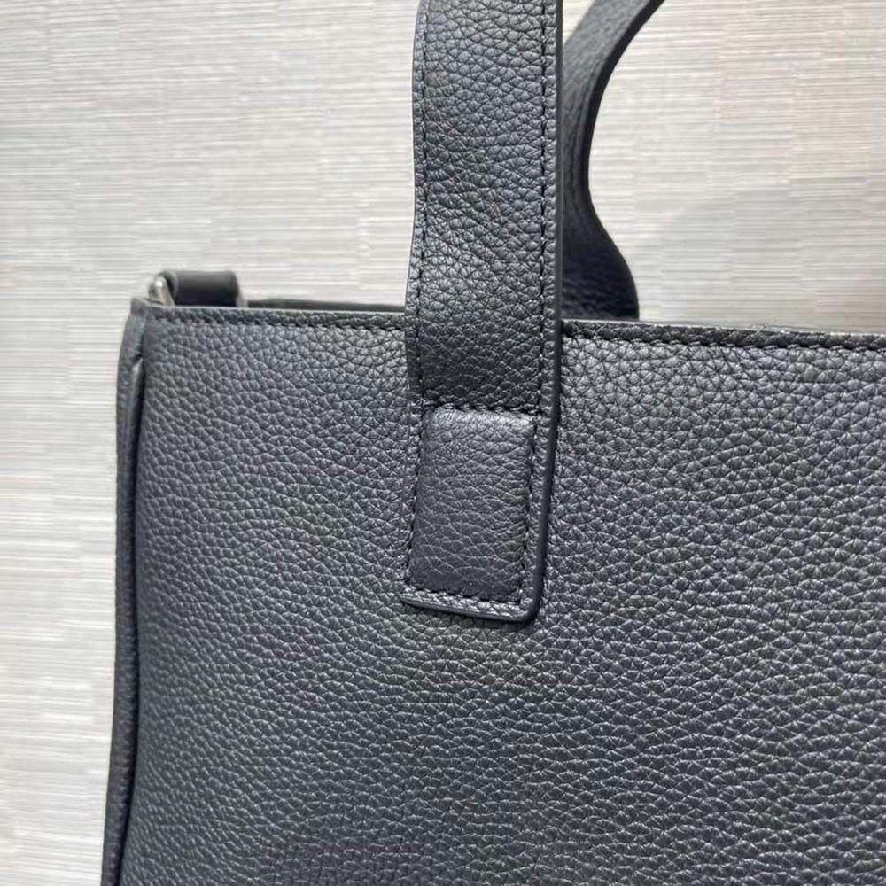 Dior Men Saddle Tote Bag with Shoulder Strap Black Grained Calfskin - image 6
