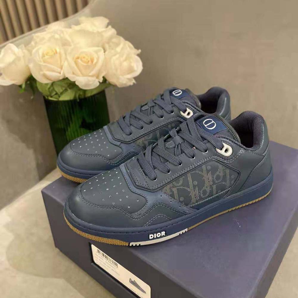 Dior Men World Tour B27 Low-Top Sneaker-Navy Blue - image 4