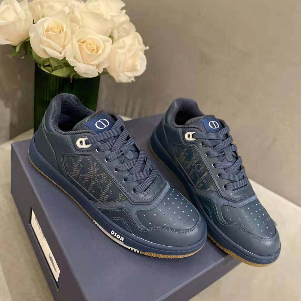 Dior Men World Tour B27 Low-Top Sneaker-Navy Blue - image 5
