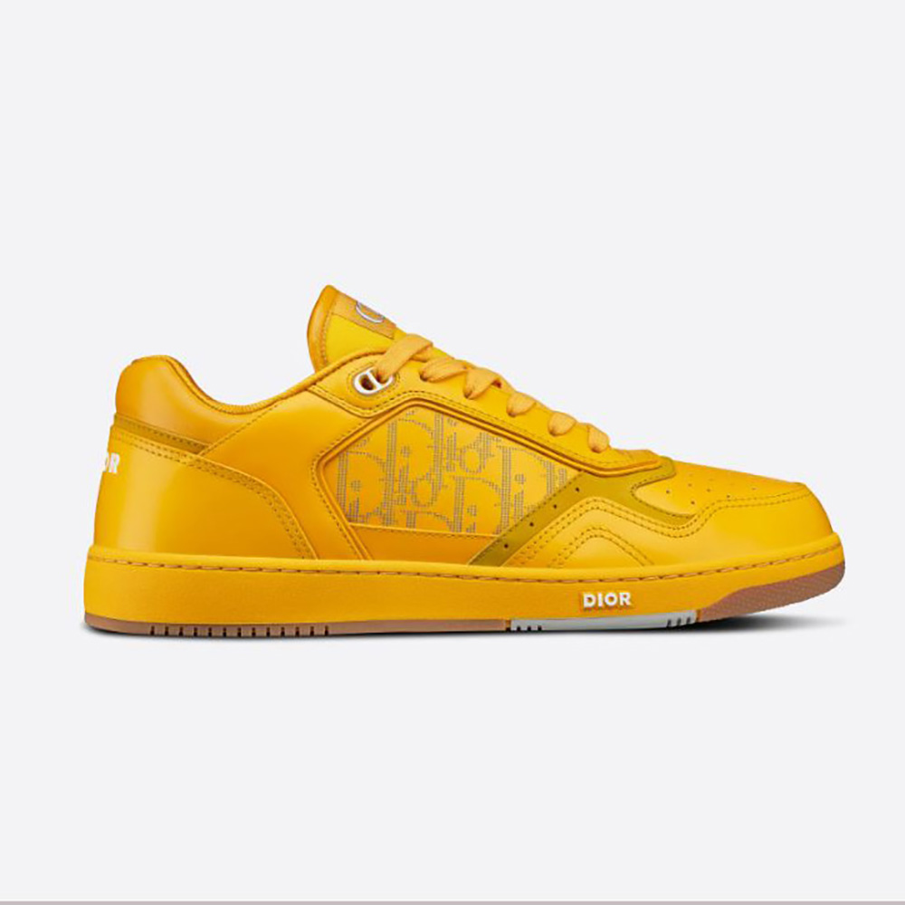 Side profile of Dior Men World Tour B27 Low-Top Sneaker-Yellow