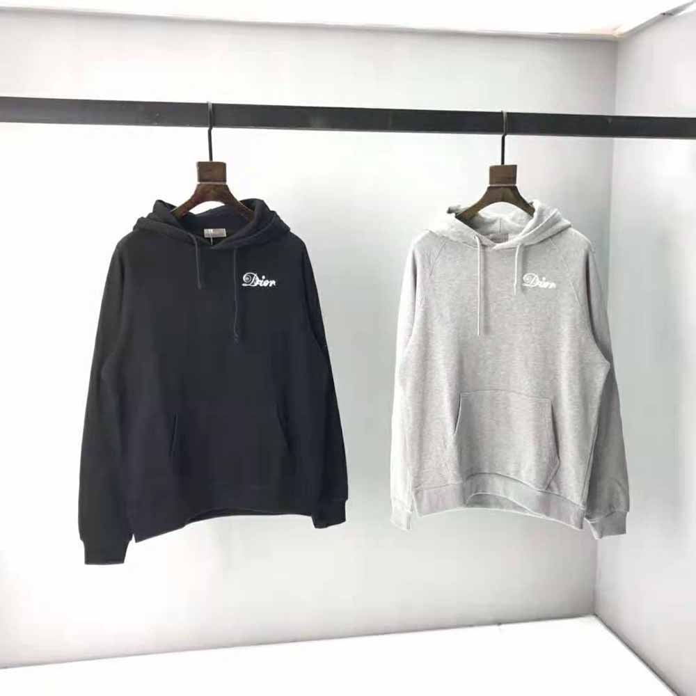 Side angle showing relaxed fit of Dior Women and Kenny Scharf Hooded Sweatshirt