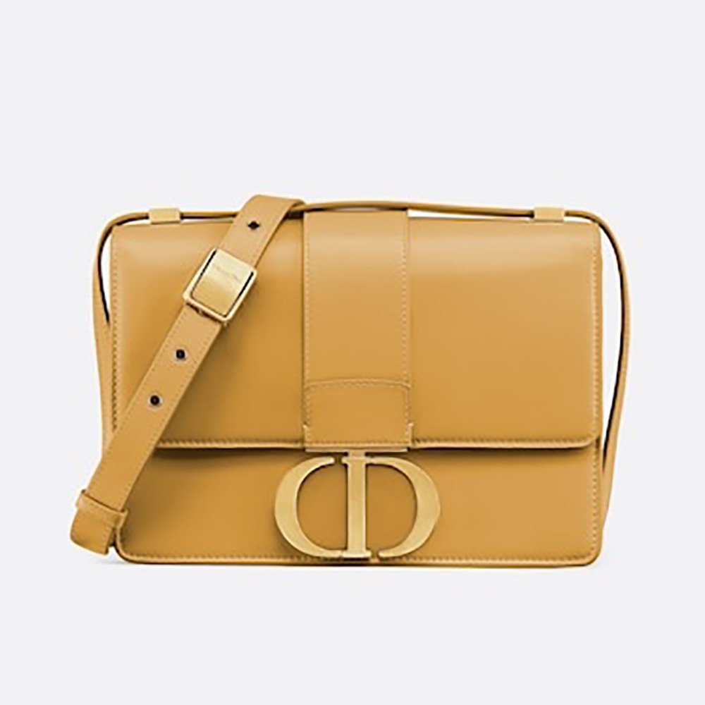 Front view of Dior Women 30 Montaigne Bag Box Calfskin-Yellow shoulder bag
